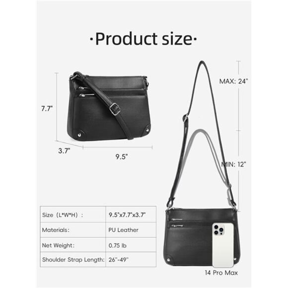 Crossbody Bags for Women, Medium Size Shoulder Handbags, Satchel - Picture 3 of 7
